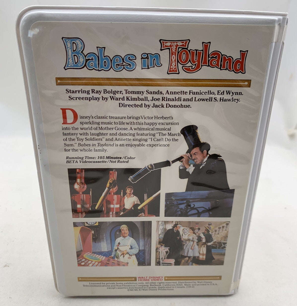 Babes in Toyland (Betamax, 1985) Walt Disney Clamshell Beta Tape