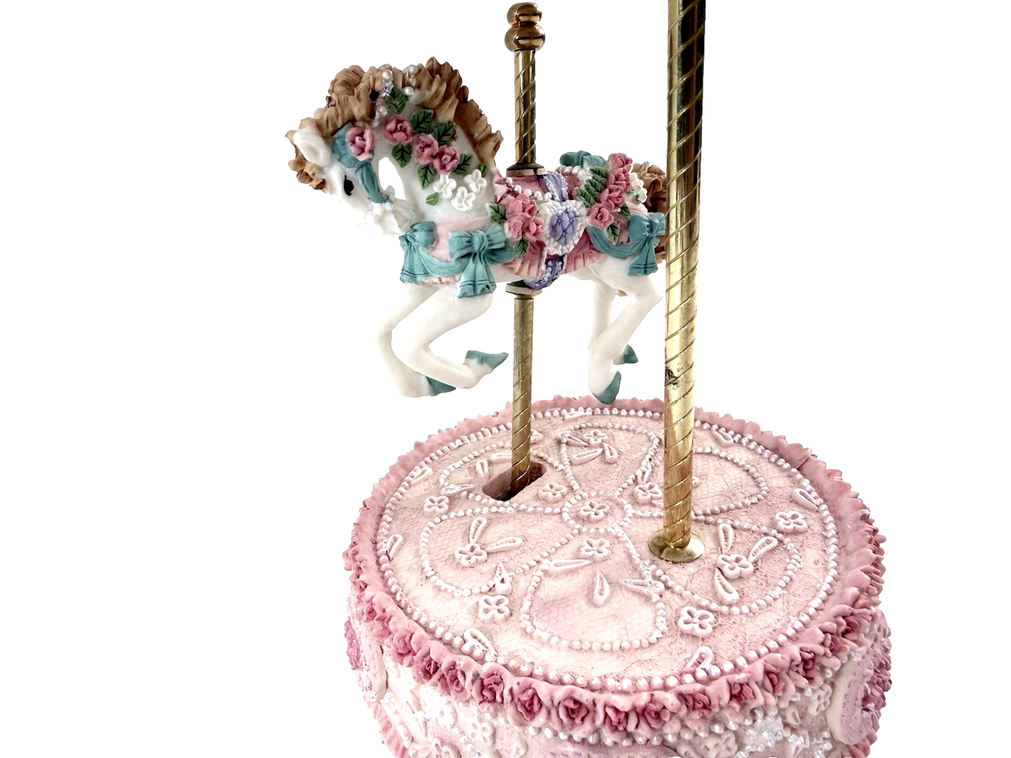 Classic Treasures Animated Musical Carousel Horse Plays "Evergreen" - Tested