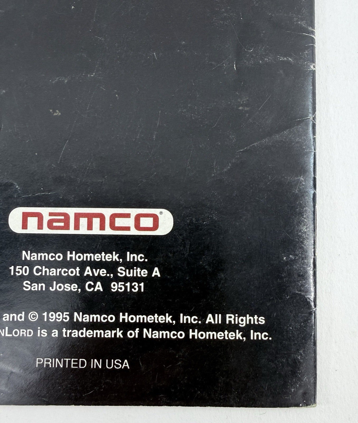 Namco 1995 Weaponlord Instruction Manual for Super Nintendo U/SNS-AWDE-USA