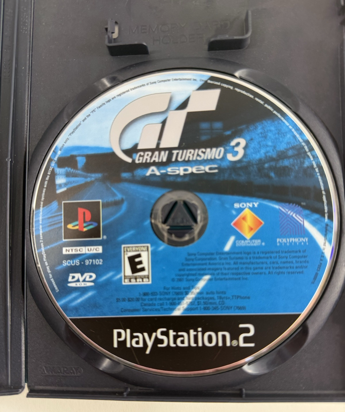 Gran Turismo 3 A-spec (PlayStation 2, 2001) Black Label Game Case Manual -Tested