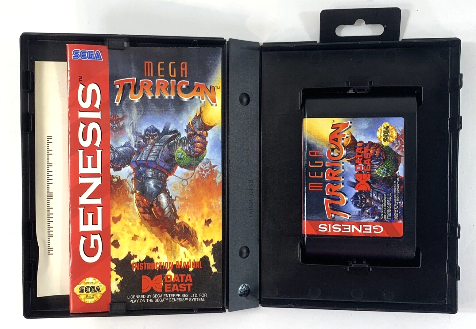 Mega Turrican (Sega Genesis, 1994) Game Case Manual Registration - Tested