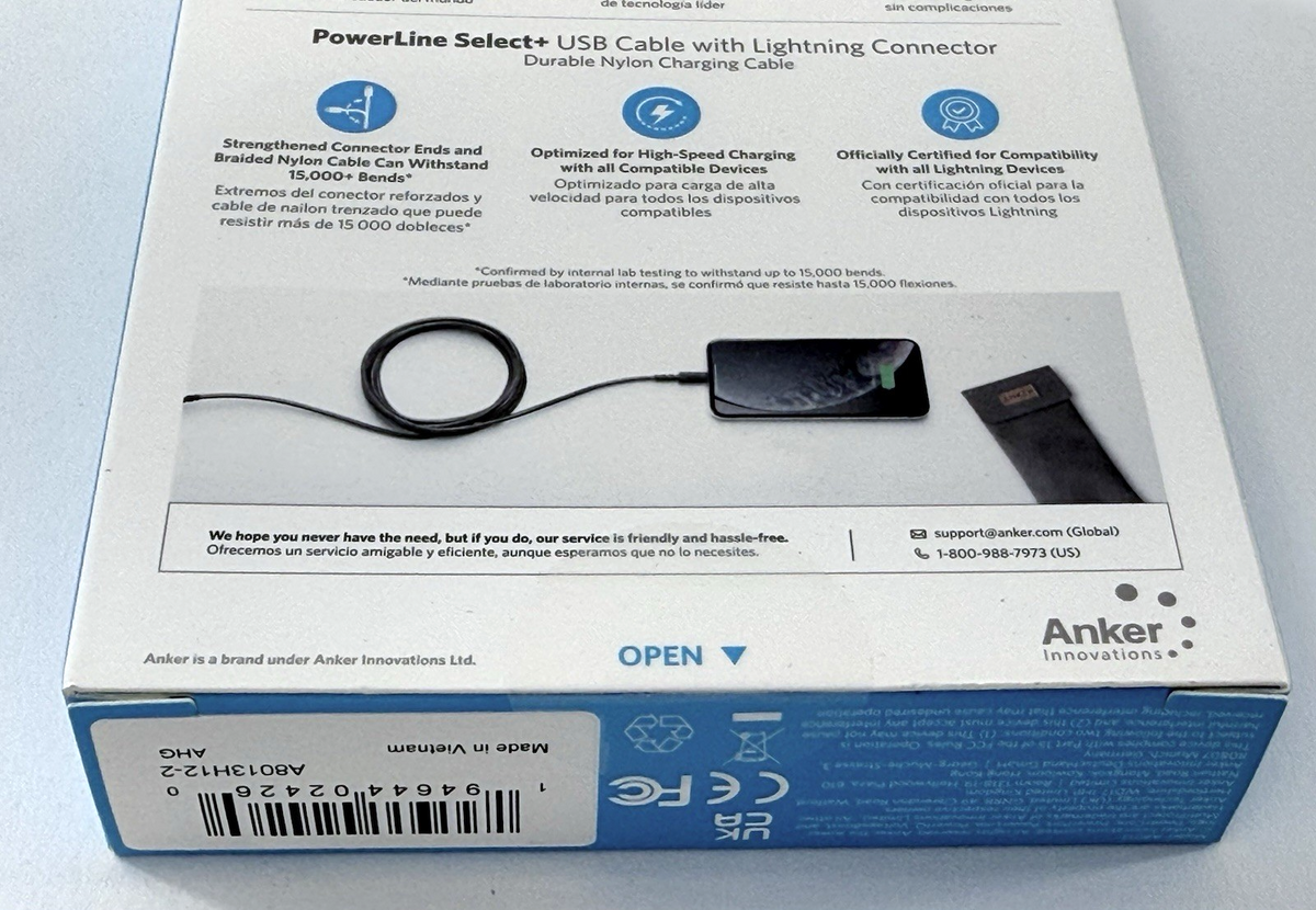 Anker Powerline Select+ 6ft USB-A Cable Lightning Cables MFi Certified - New