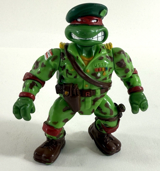 Playmates 1991  Raph The Teen Green Beret 6" Loose Action Figure - TMNT
