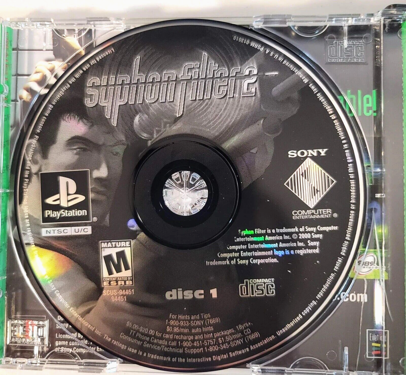 Syphon Filter 2 (Sony PlayStation, 2000) Game Case Manual Insert - Tested