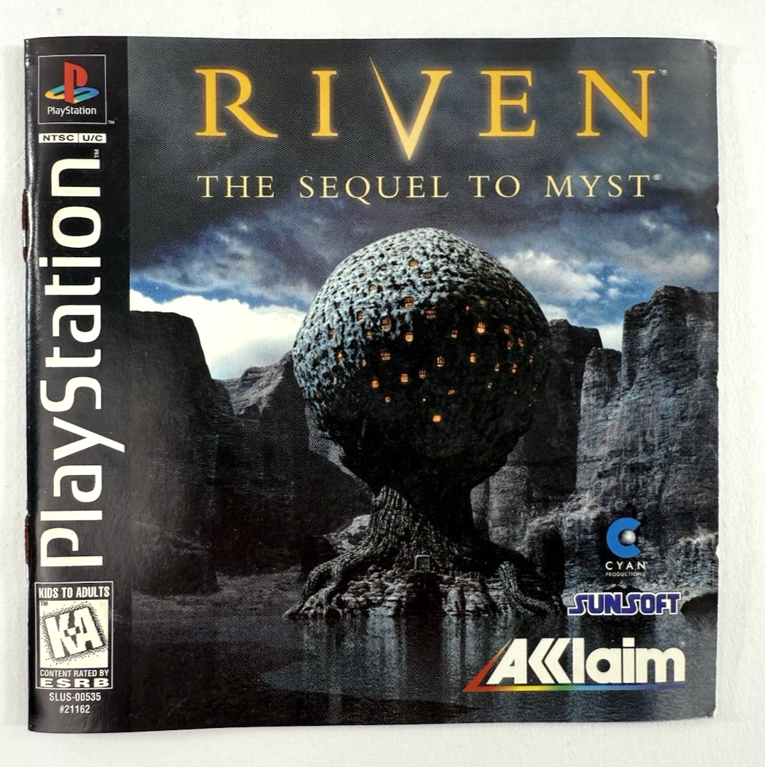Riven: The Sequel to Myst (PlayStation, 1997) Discs, Case, Manual, Reg. - Tested