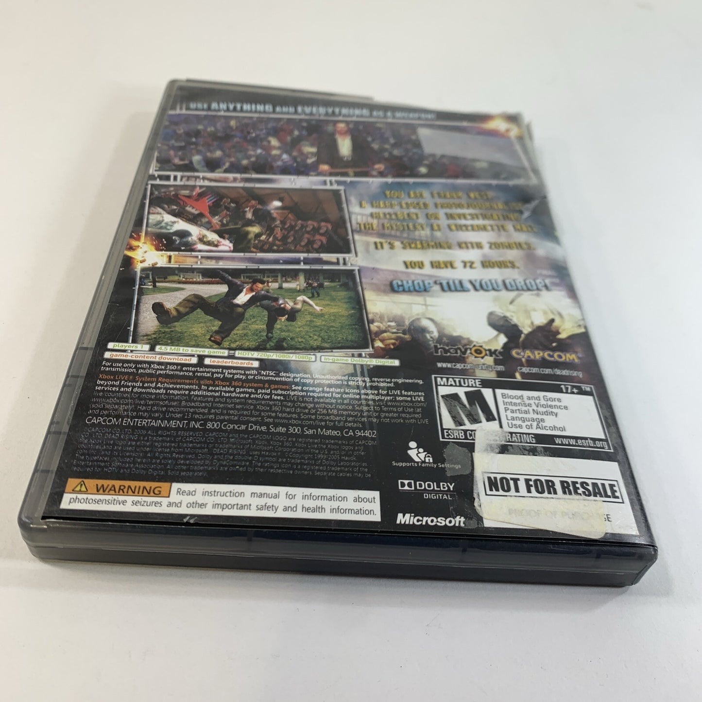 Dead Rising - Platinum Hits (Microsoft Xbox 360, 2006) Game Case Manual Complete