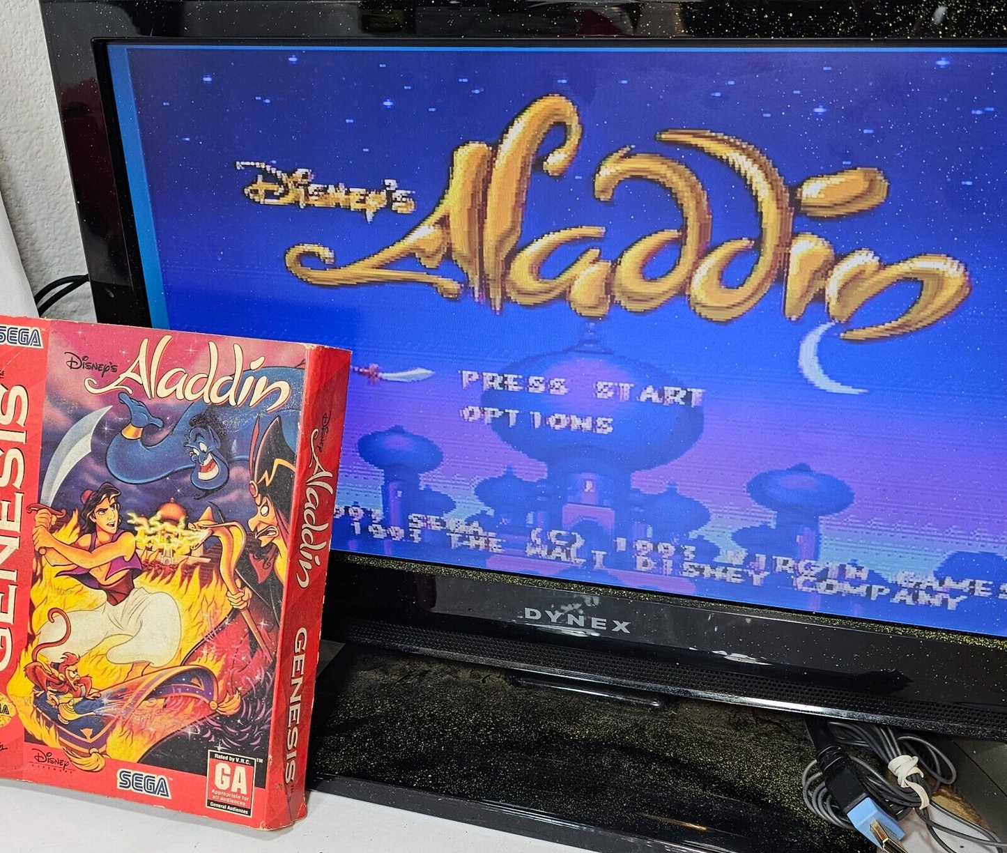 Disney's Aladdin (Sega Genesis, 1993) Game Box Manual Registration- Tested