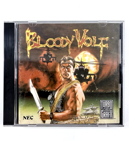 Bloody Wolf (TurboGrafx-16, 1990) Game, Case, and Manual - Tested and Working