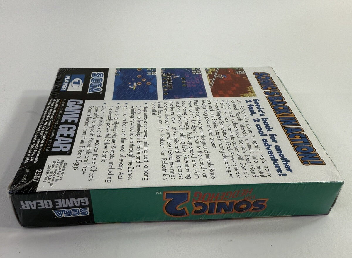 Sonic the Hedgehog 2 (Sega Game Gear, 1992) New, Factory Sealed
