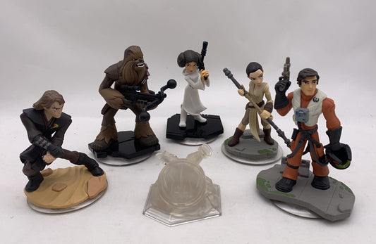 Disney Infinity 3.0 Star Wars Figures - Crystal Rei Anakin Leia Chewbacca Poe
