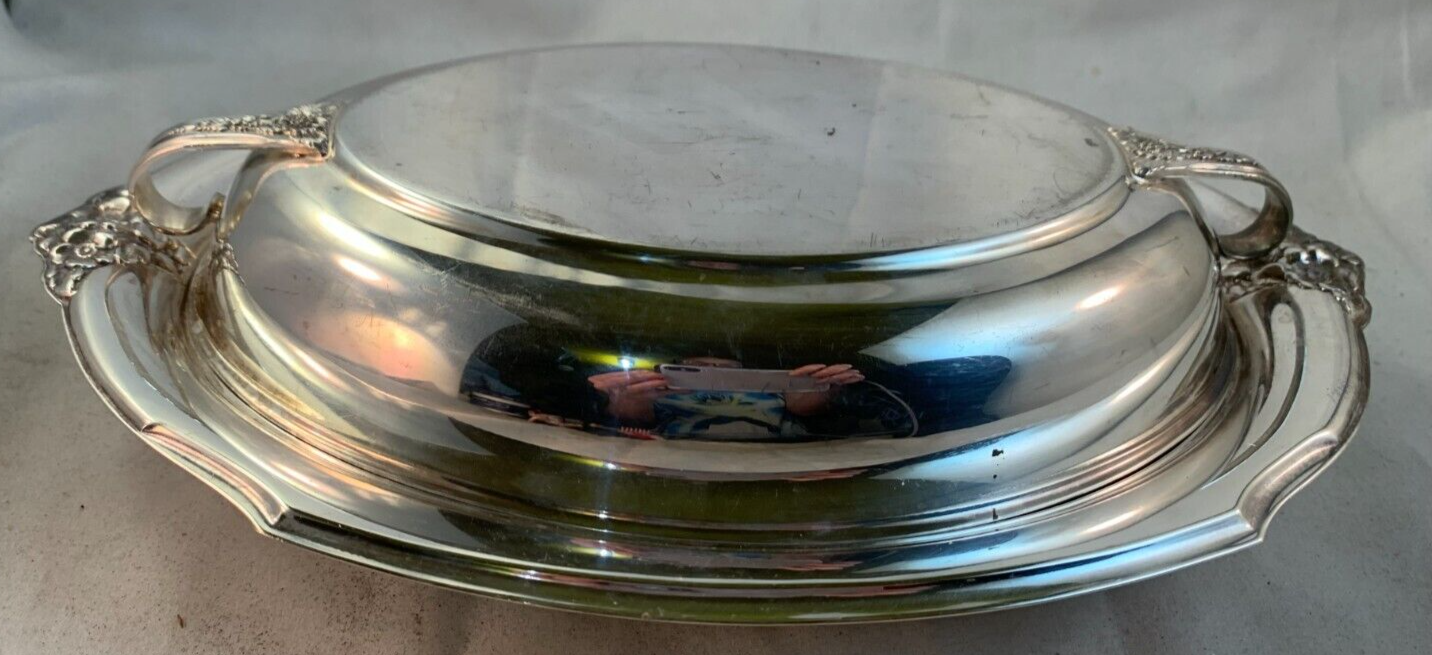 Vintage Wilcox International Silver Company COVERED Dish VEG BOWL/Plate 7112
