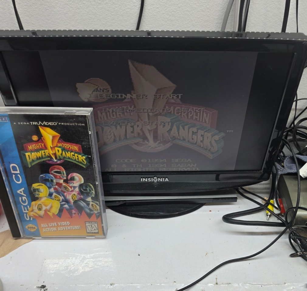 Mighty Morphin Power Rangers (Sega CD, 1995) Game Case Manual Registration Foam