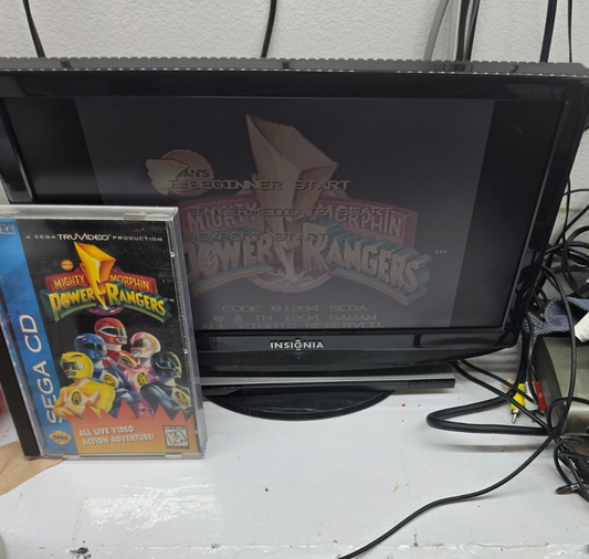 Mighty Morphin Power Rangers (Sega CD, 1995) Game Case Manual Registration Foam