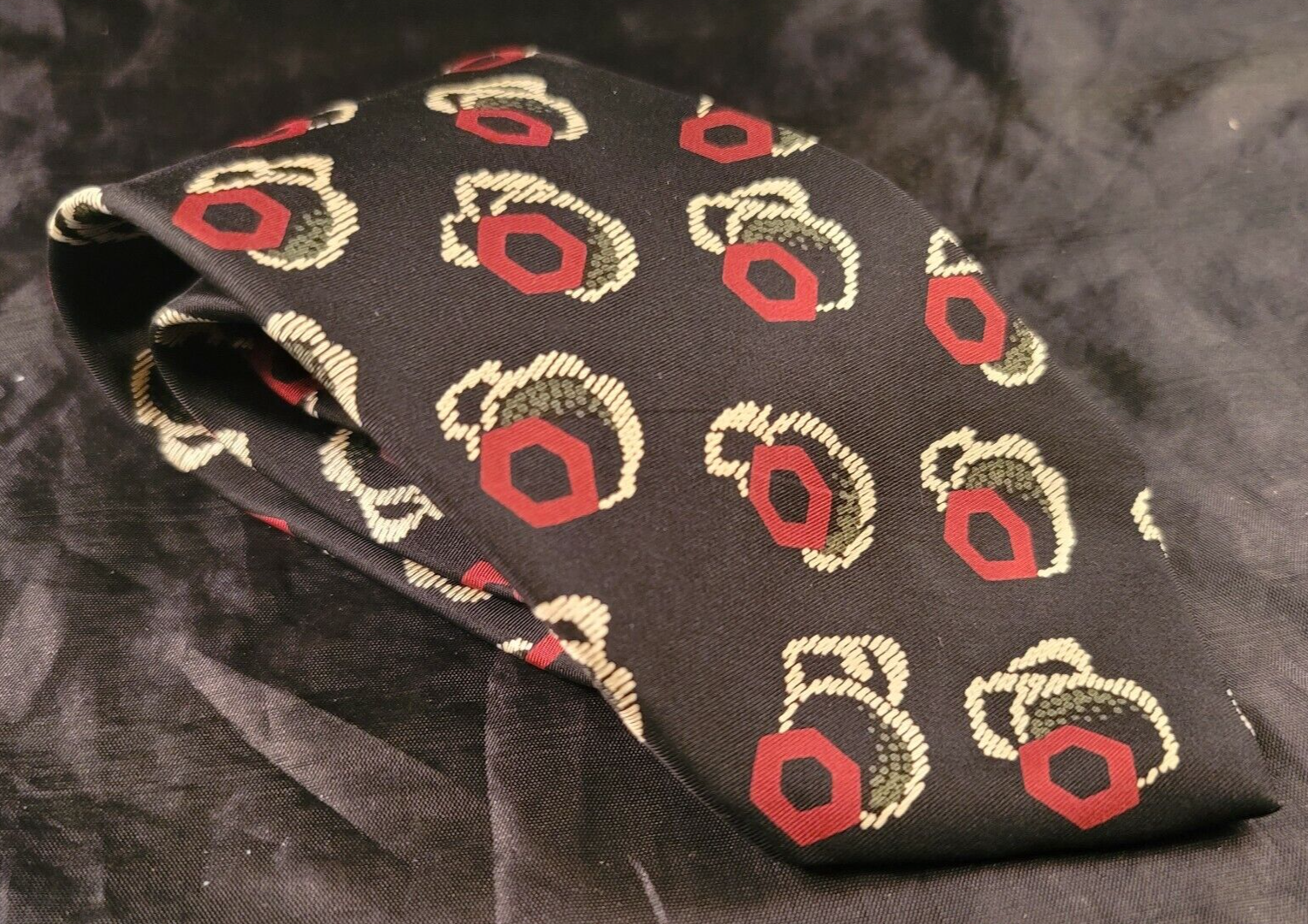 Talbott Studio for Justers Ltd. Mens' Black Multicolor Neck Tie 57"