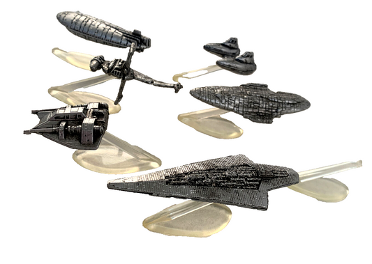 Galoob 1993/94 Star Wars Micro Machines  - 6 Die-Cast Ships + 7 Display Stands