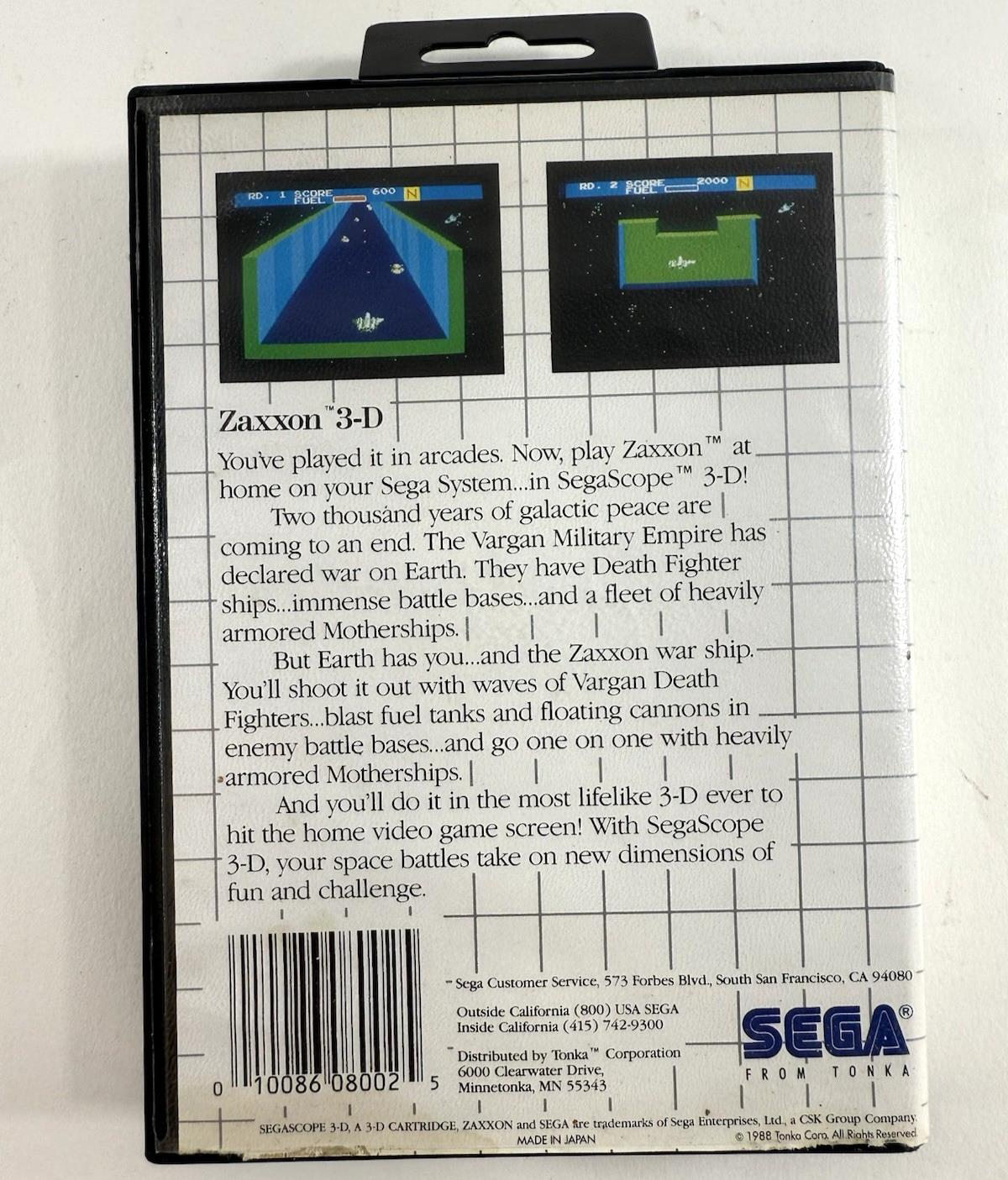 Zaxxon 3-D (Sega Master System, 1988) Game, Case, and Poster - Tested