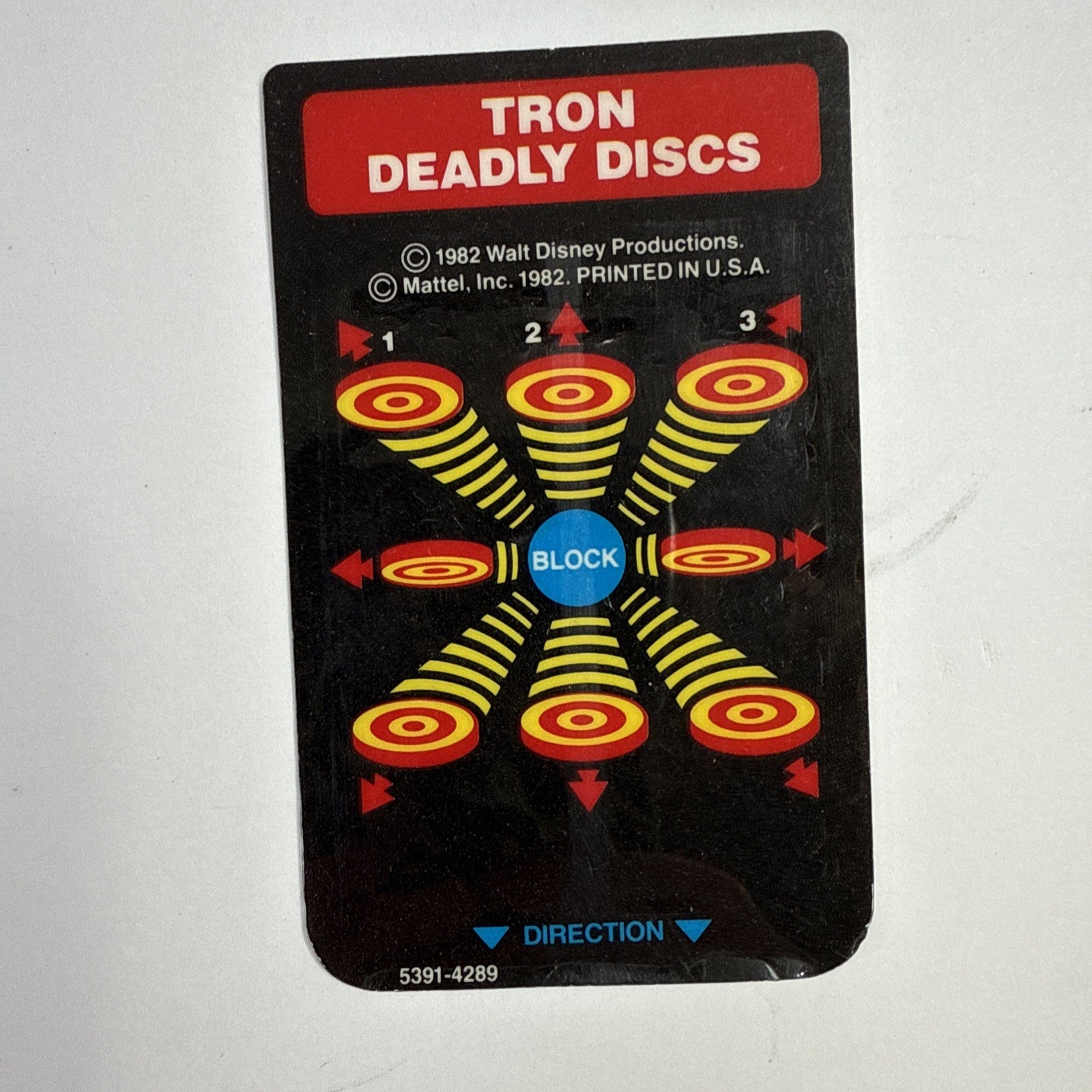 Tron Deadly Discs (Intellivision, 1982) Game Box Manual Overlay - Tested