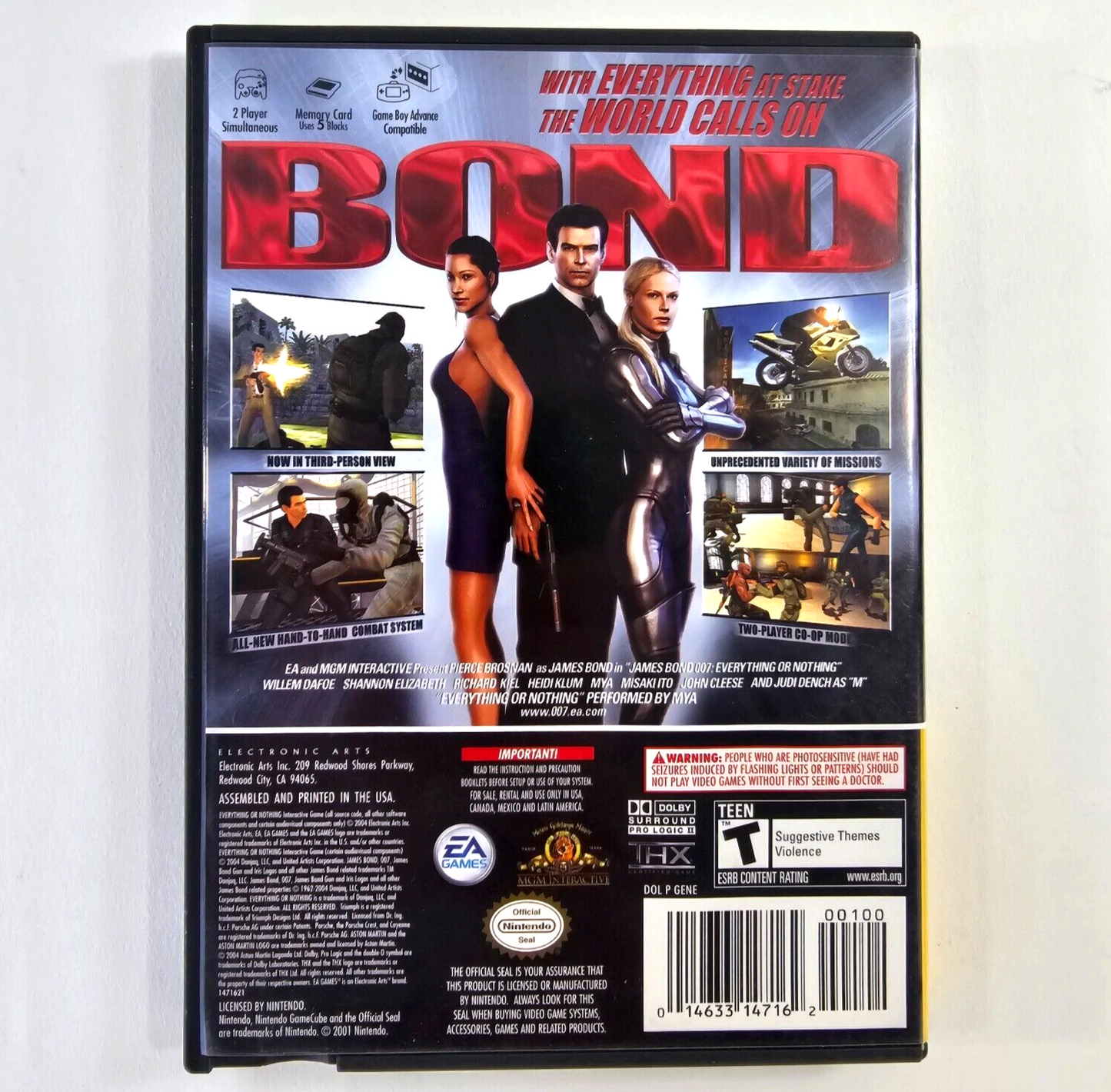 007: Everything or Nothing (Nintendo GameCube, 2002) Case, Manual, Insert Only