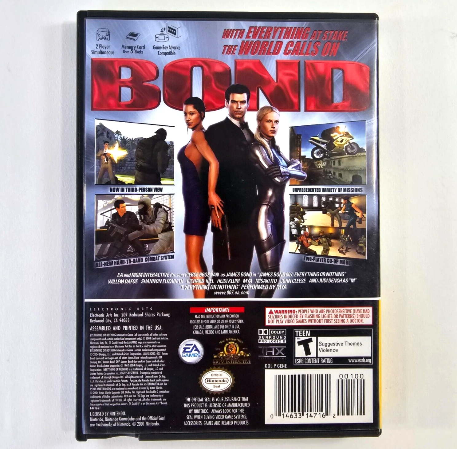 007: Everything or Nothing (Nintendo GameCube, 2002) Case, Manual, Insert Only