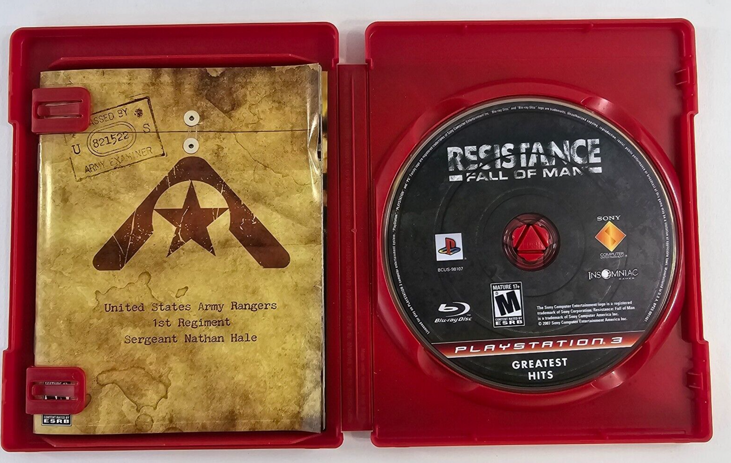 Resistance: Fall of Man (PlayStation 3, 2006) Game Case Manual Insert - Tested