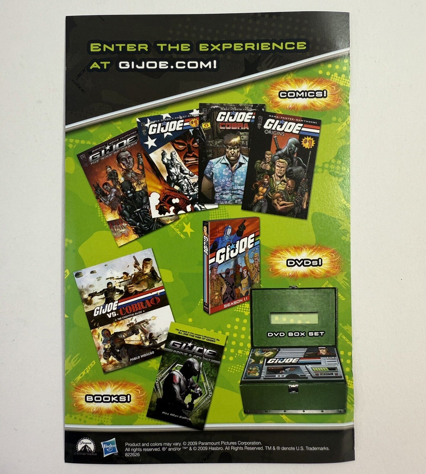 G.I. Joe: The Rise of Cobra (Nintendo Wii, 2009) Game Case Manual Insert -Tested