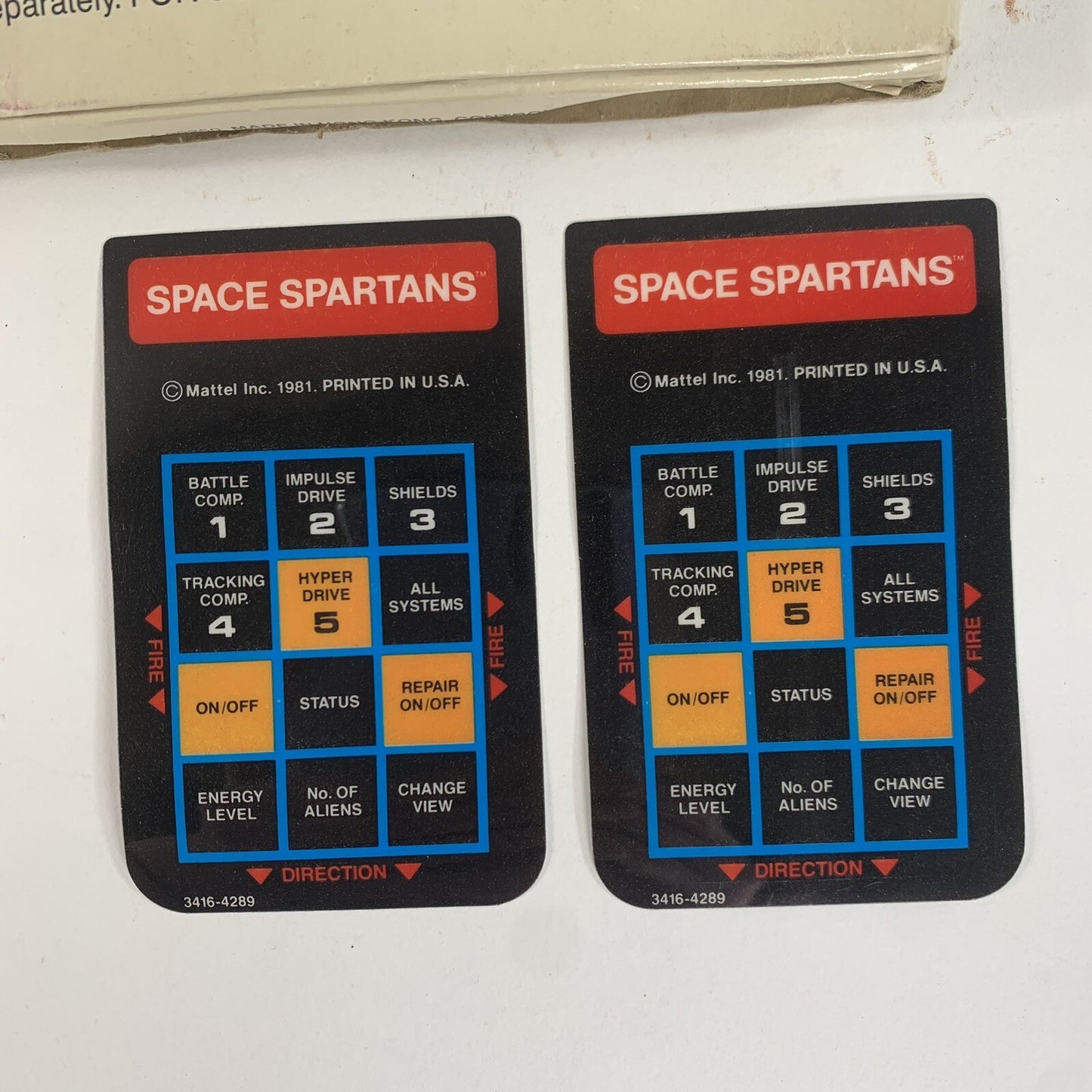 Space Spartans (Intellivision, 1982) Game Box Manual Overlays Complete