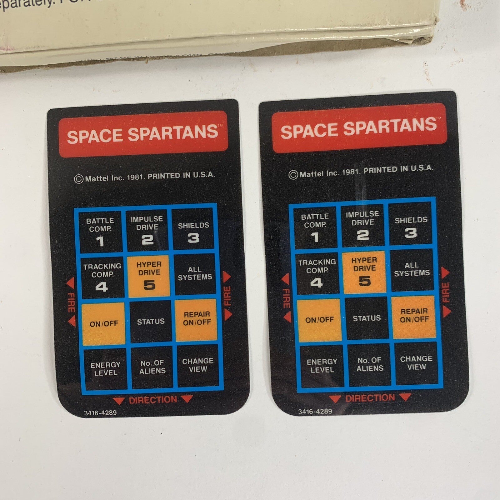 Space Spartans (Intellivision, 1982) Game Box Manual Overlays Complete