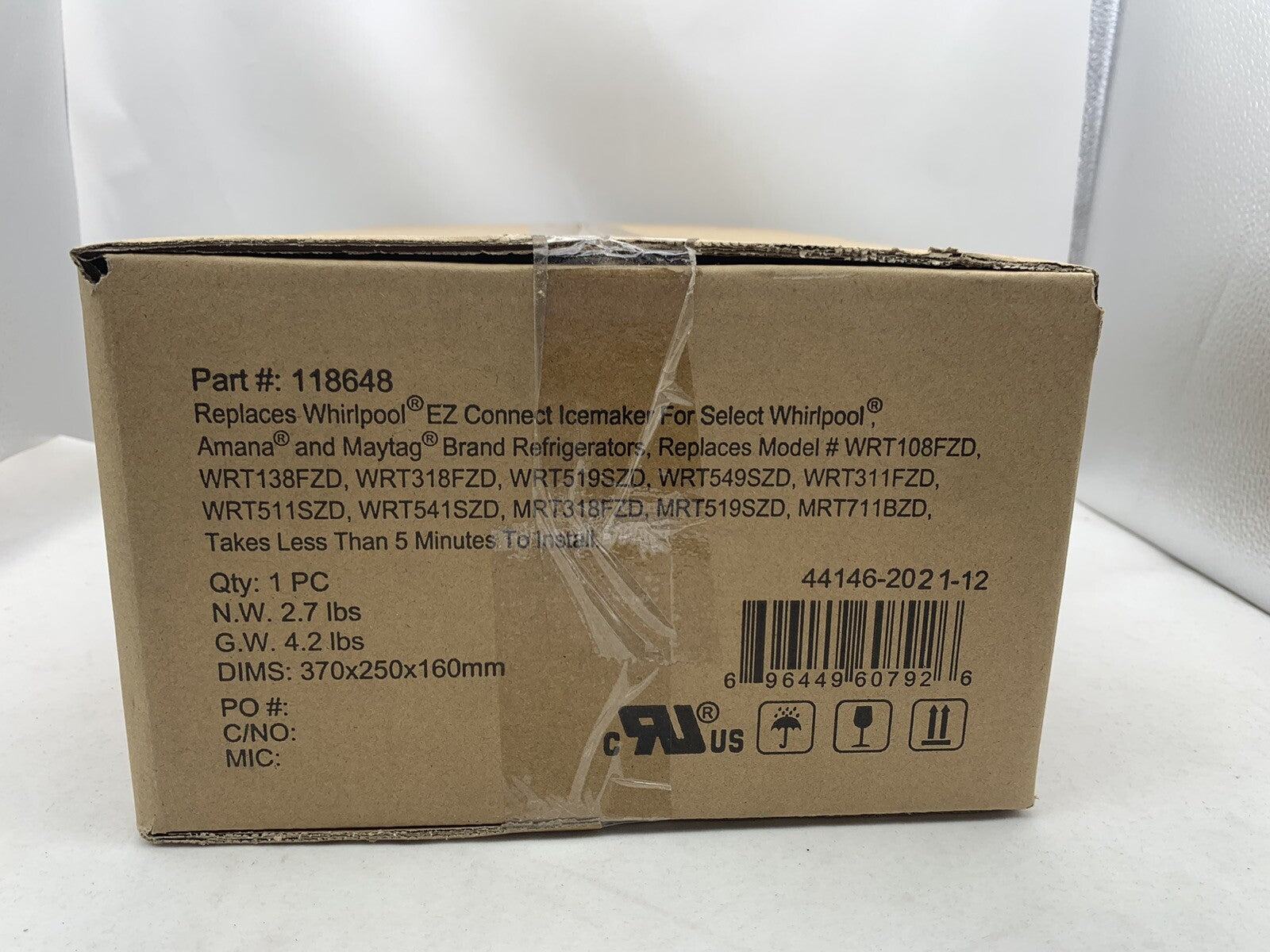 Replacement Ice Maker Kit Replaces Whirlpool EZ Connect Ice Maker Part#: 118648