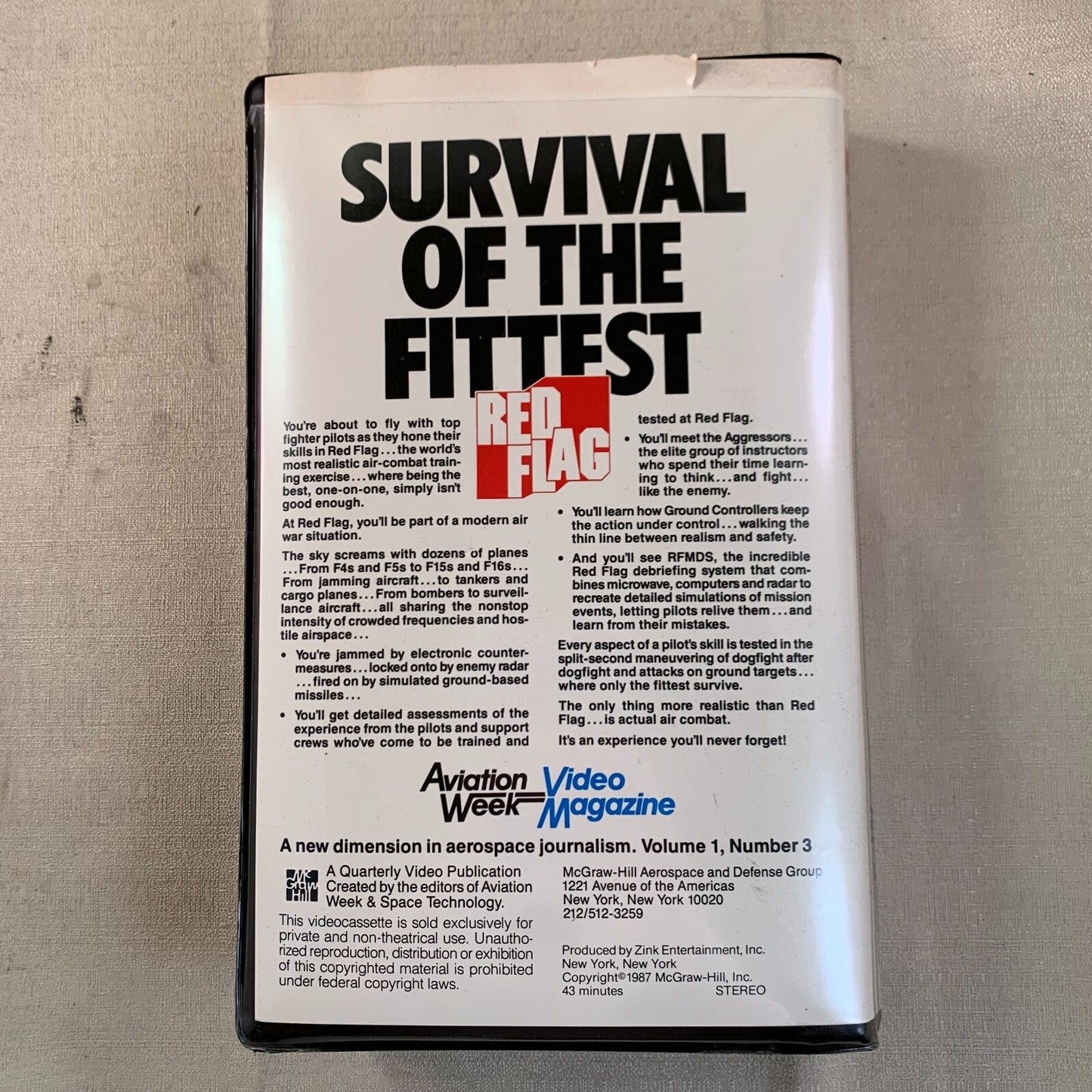 Vintage Red Flag Aviation Week Video Magazine Clamshell VHS RARE
