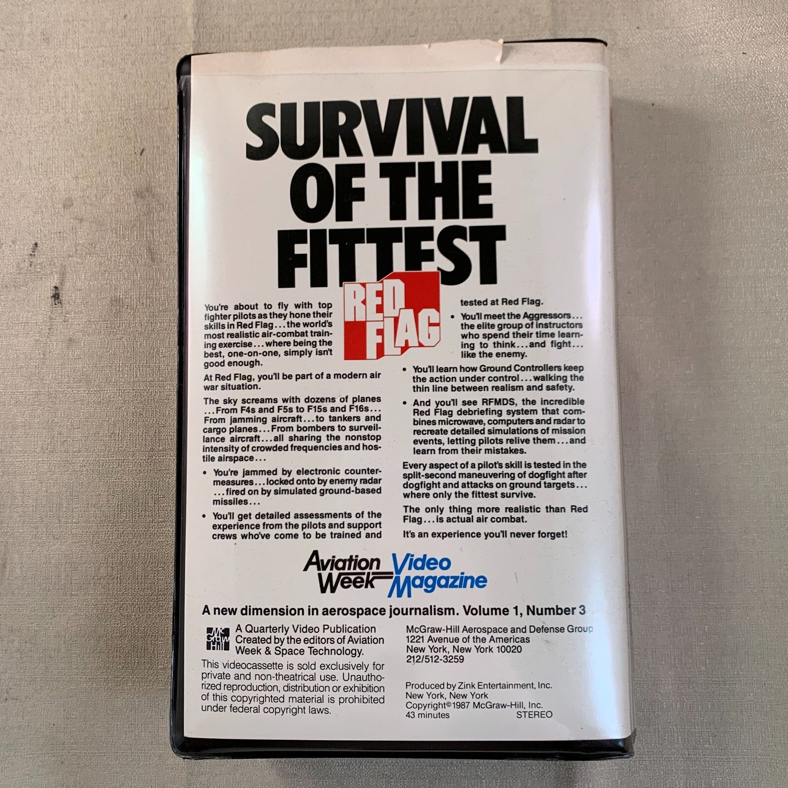 Vintage Red Flag Aviation Week Video Magazine Clamshell VHS RARE