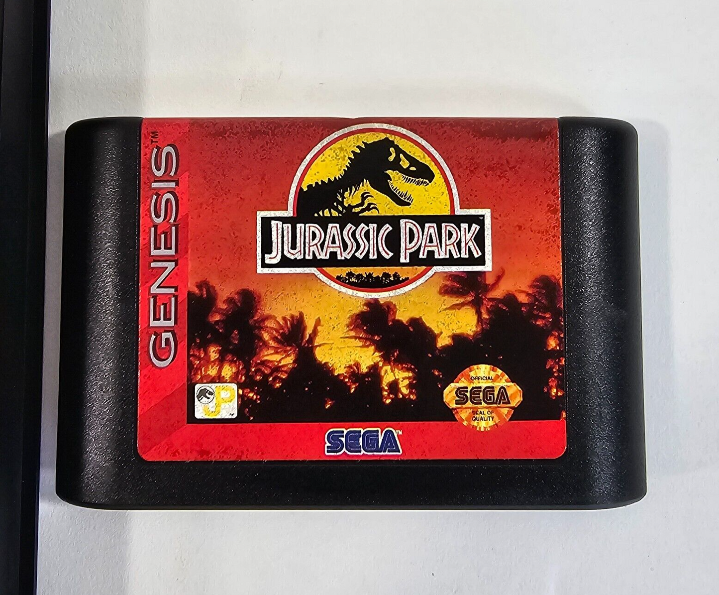 Jurassic Park (Sega Genesis, 1993) Game and Case with Hangtab - Tested