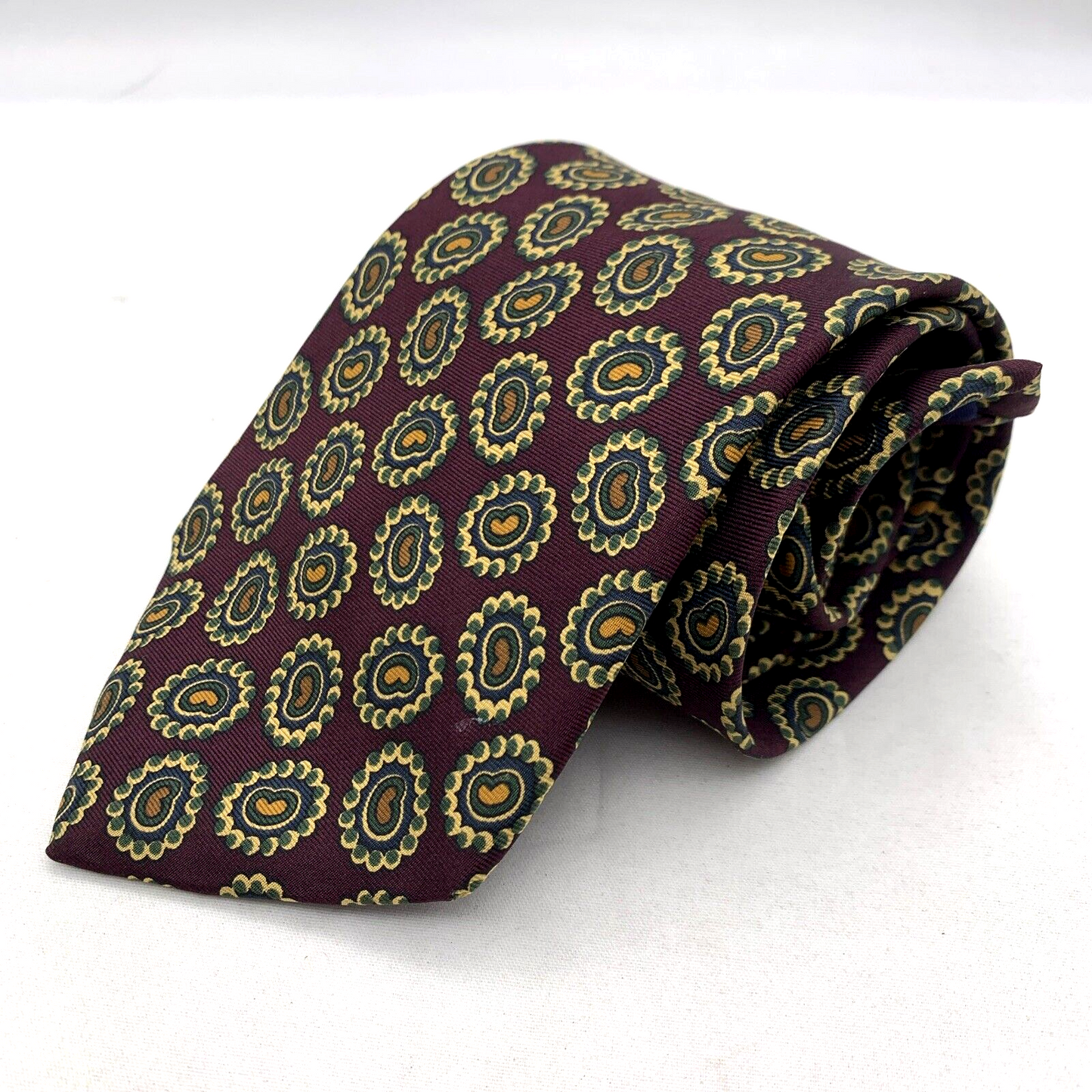 Vintage Liberty of London Tie 58” Geometric Print Silk Neck Tie - Made In USA