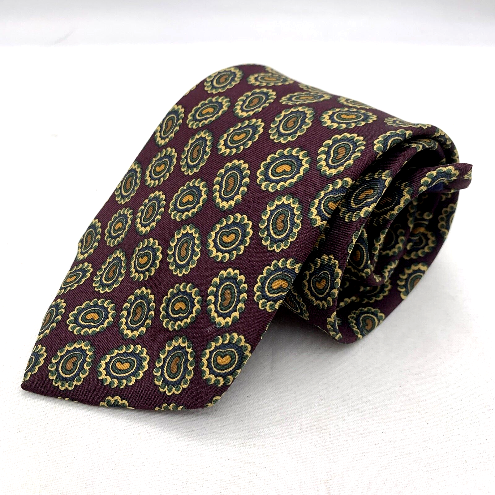 Vintage Liberty of London Tie 58” Geometric Print Silk Neck Tie - Made In USA