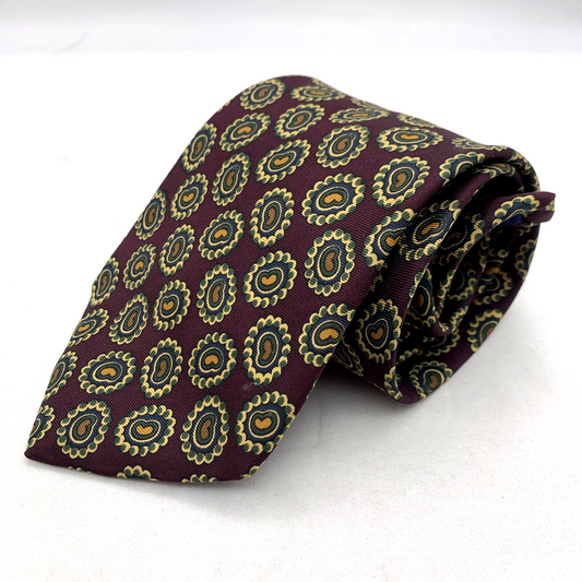 Vintage Liberty of London Tie 58” Geometric Print Silk Neck Tie - Made In USA