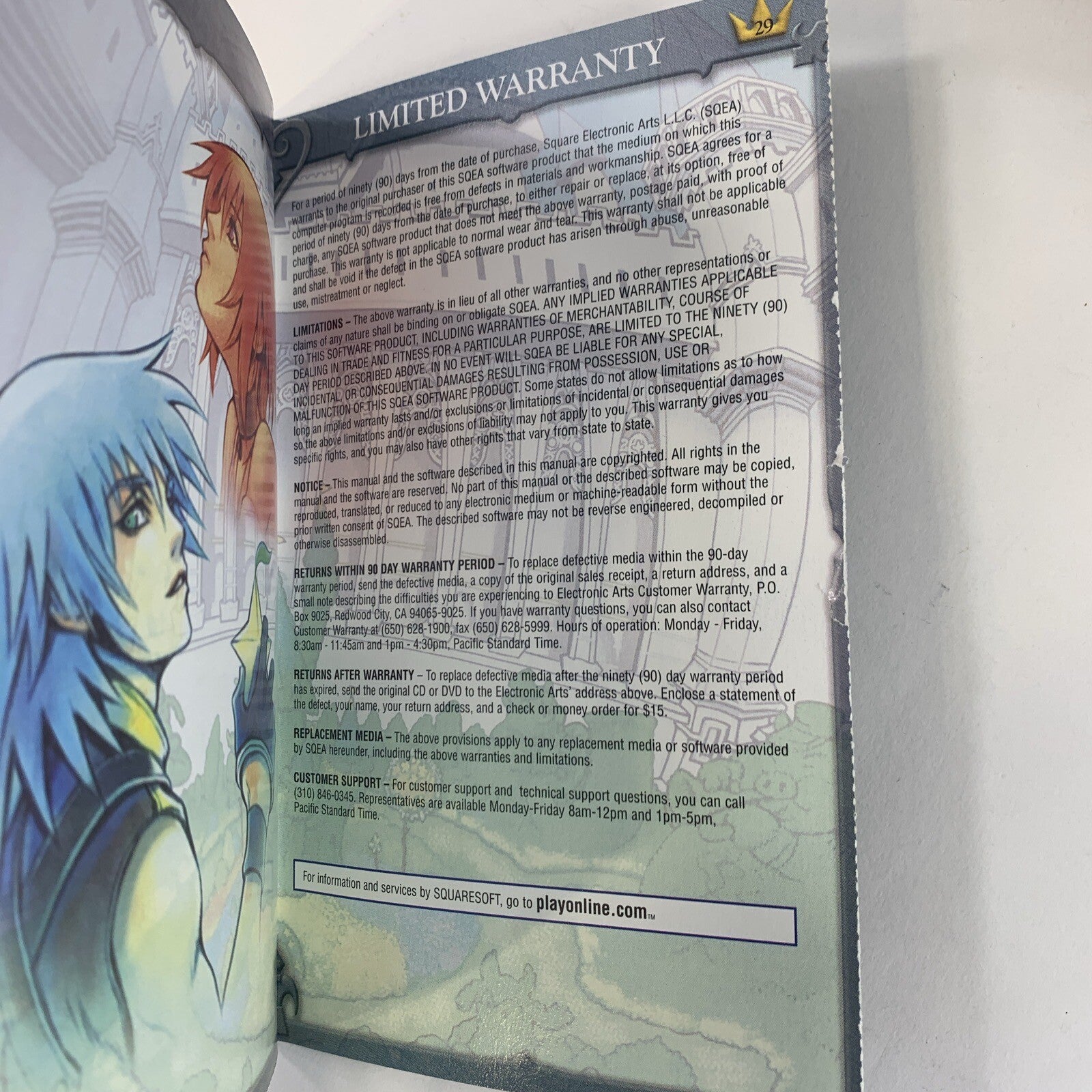 Kingdom Hearts (Sony PlayStation 2, 2004)  Game Case Manual - Tested and Working