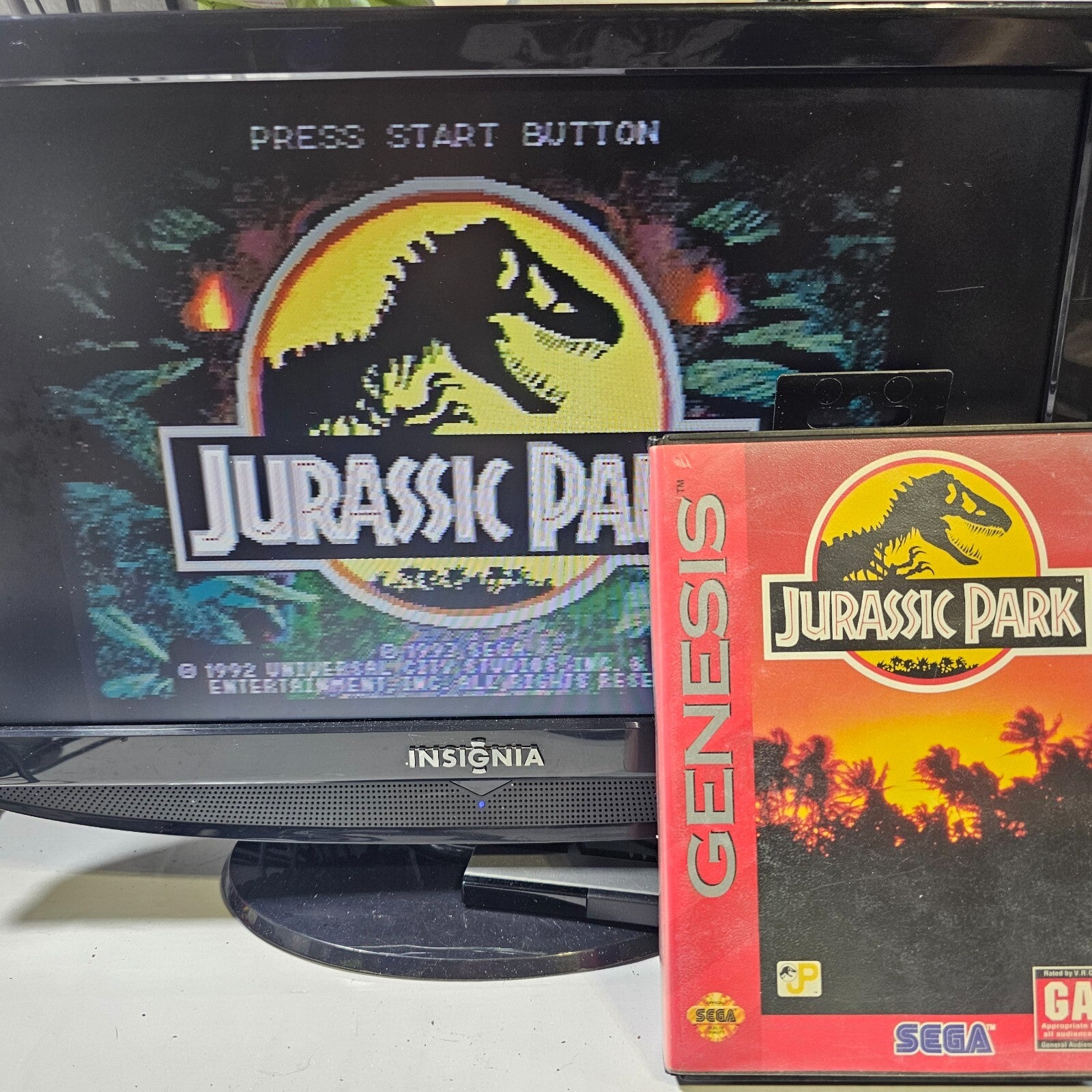 Jurassic Park (Sega Genesis, 1993) Game and Case - Tested and Working
