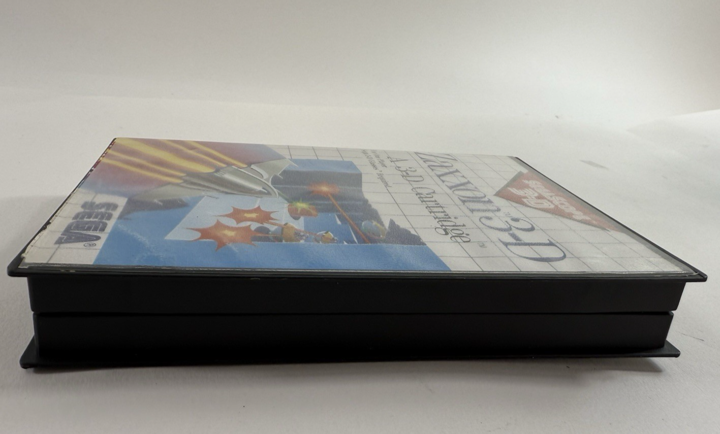 Zaxxon 3-D (Sega Master System, 1988) Game, Case, and Poster - Tested