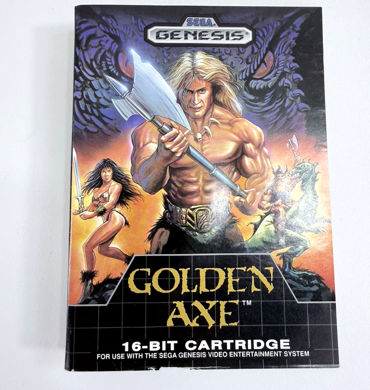 Golden Axe (Sega Genesis, 1989) Original Case And Manual - No Game