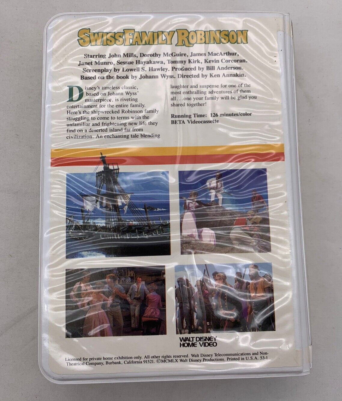 Swiss Family Robinson (Betamax, 1985) - Disney Clamshell Beta Tape