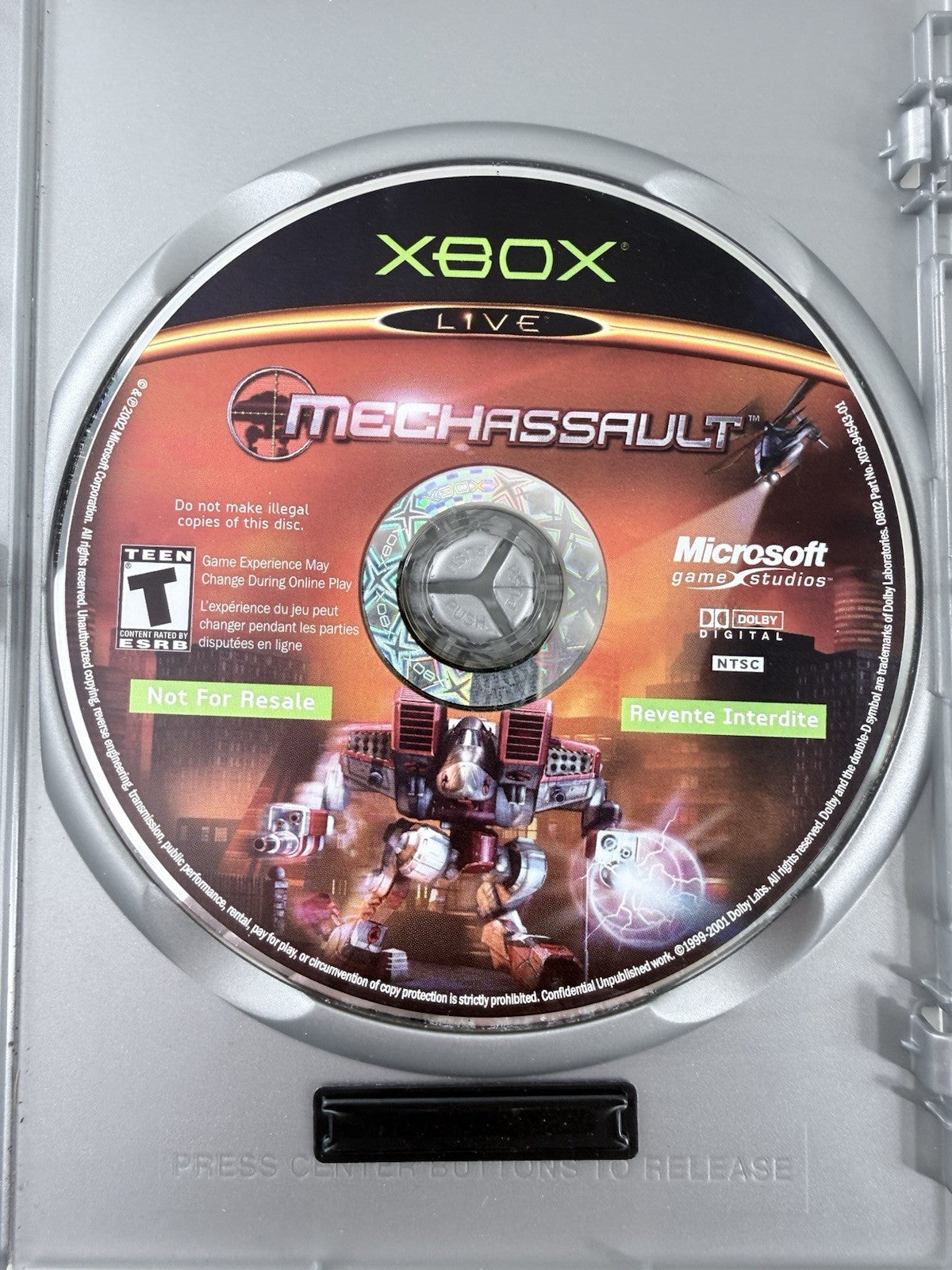 MechAssault (Microsoft Xbox, 2002) Game Case Manual Insert - Tested - Read