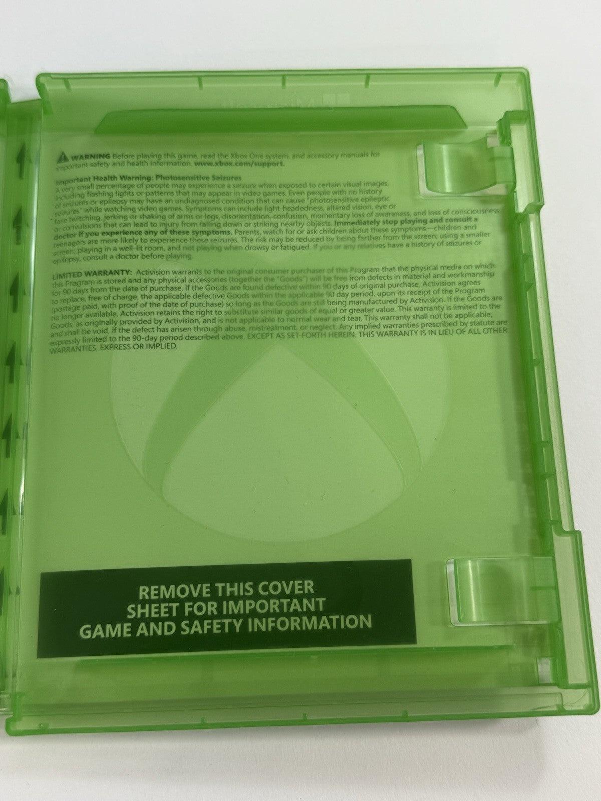 Call of Duty: WWII (Microsoft Xbox One, 2017) Game Case Insert - Tested