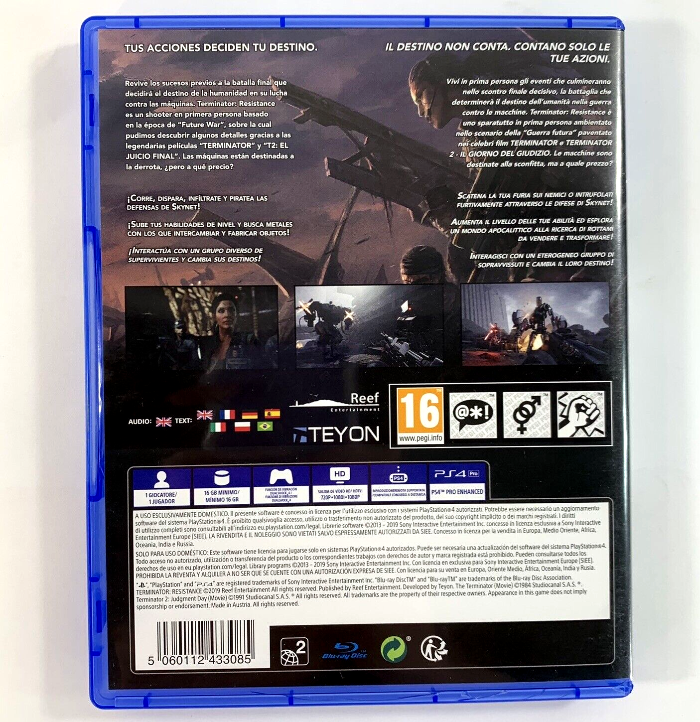 Terminator Resistance (PlayStation 4, 2019) Game Case Manual - Tested