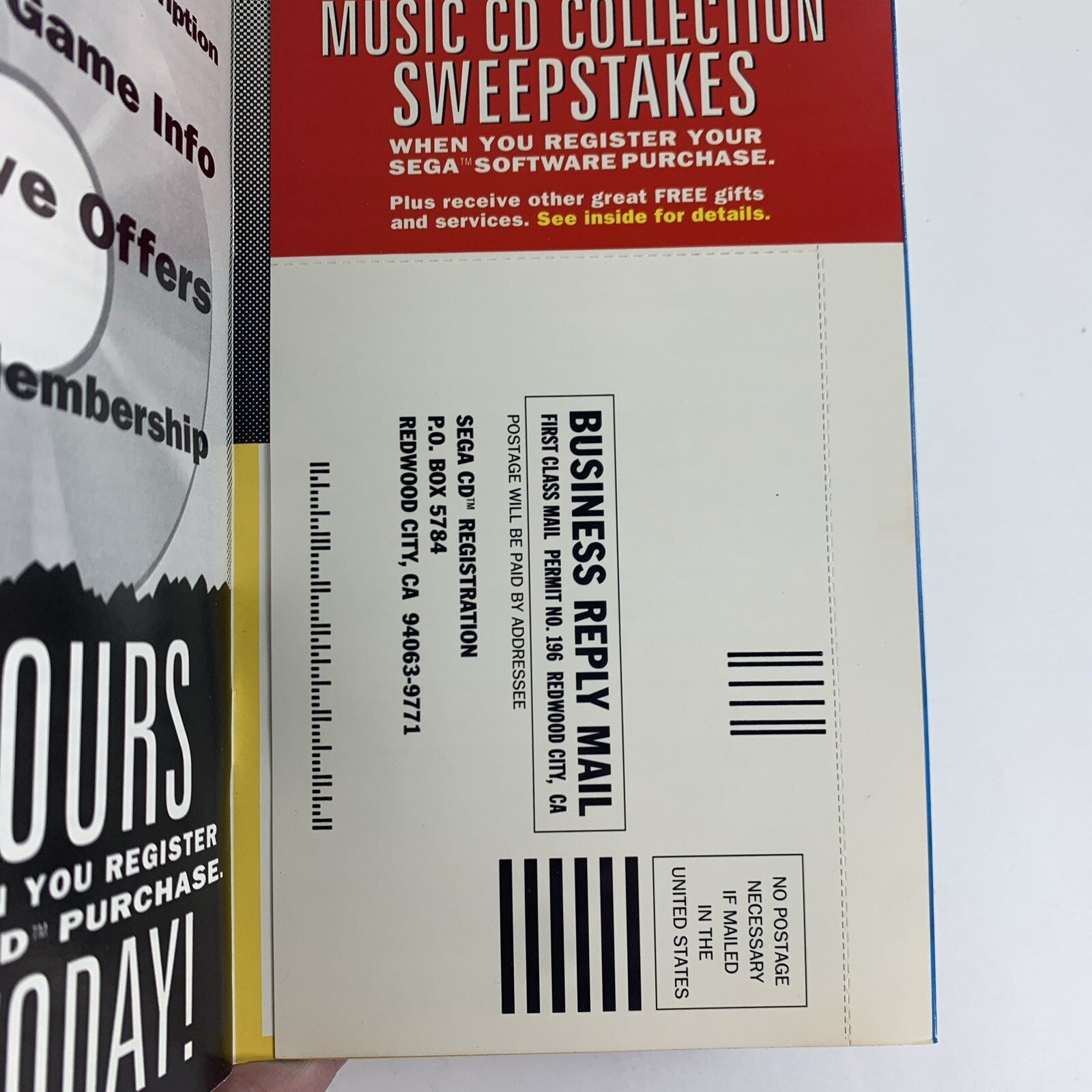 Double Switch (Sega CD 1993) Game Case Manual Registration Card CIB  Corey Haim