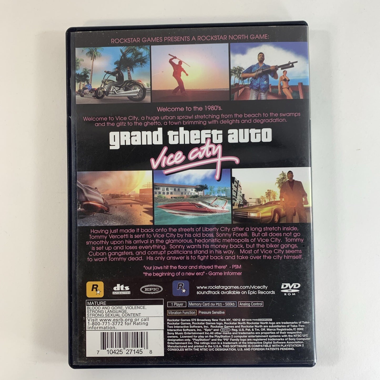 Grand Theft Auto: Vice City (Sony PlayStation 2, 2002) Game Case Manual - Tested