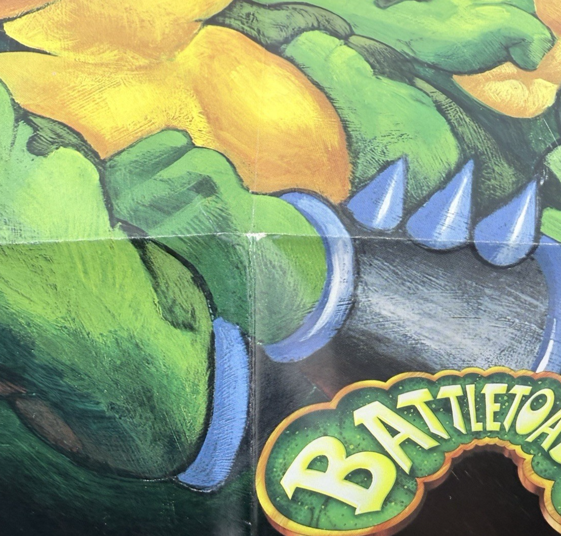 Battletoads (Nintendo NES, 1991) Game Box Manual Poster Foam Sleeve - Tested