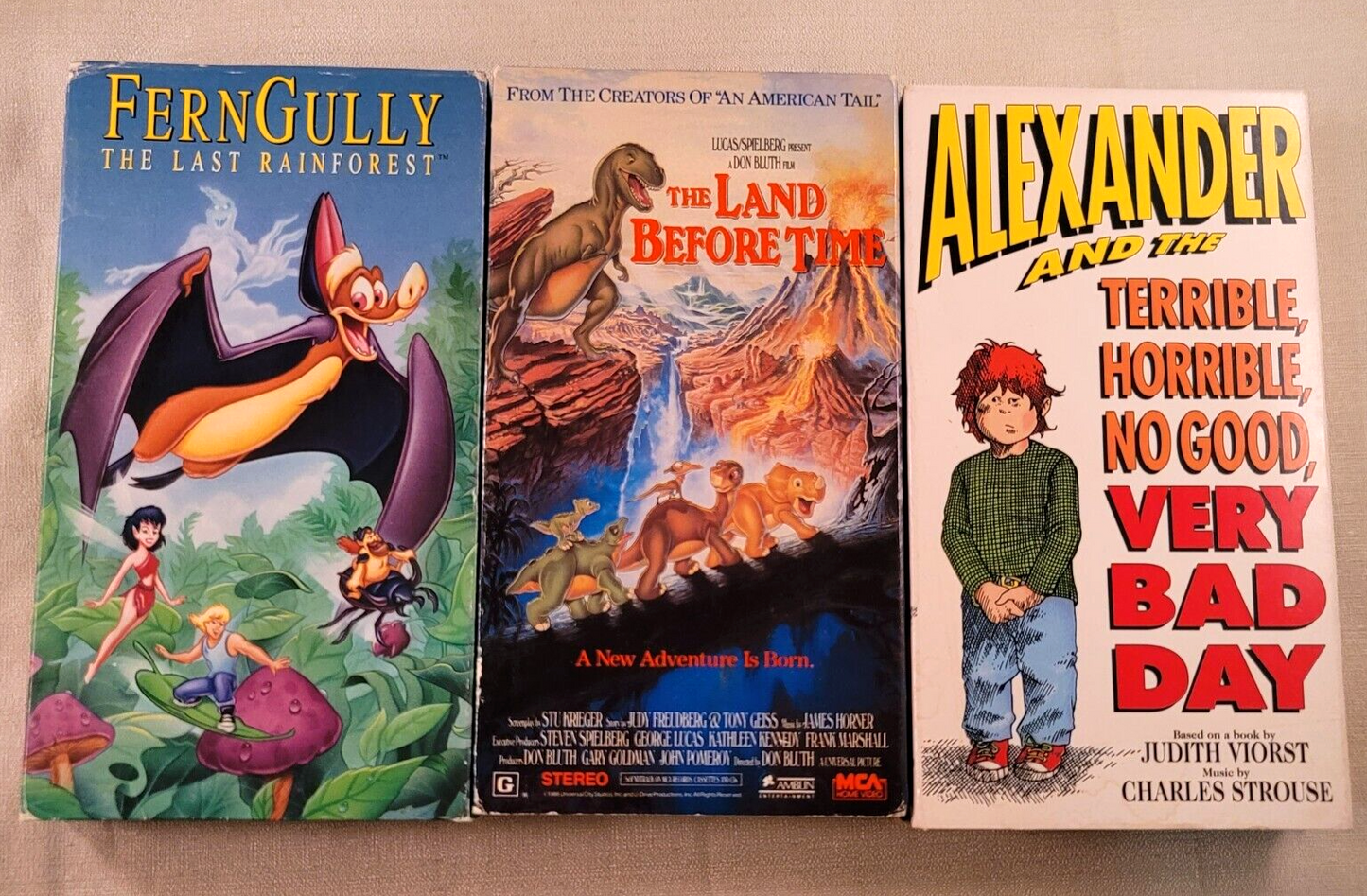 Ferngully (VHS family bundle) Land Before Time/Alexander & the Bad Day - Tested