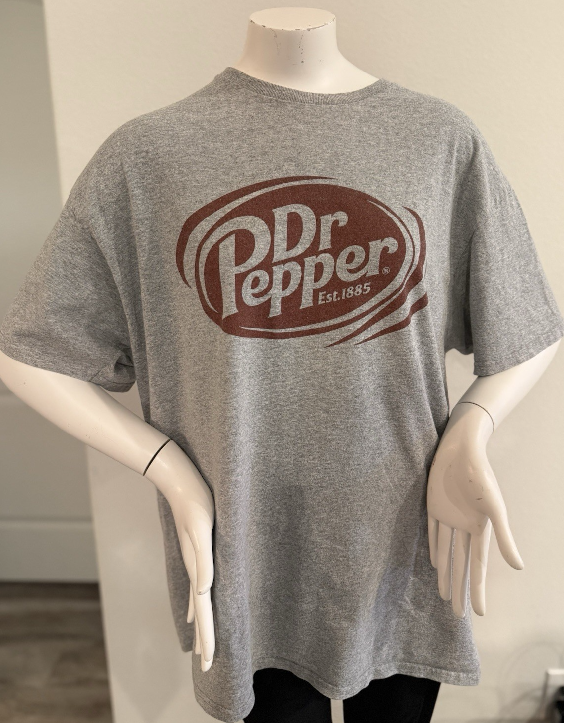 Delta Pro Weight Dr. Pepper Est. 1885 Logo Adult XL Crew Neck T-Shirt