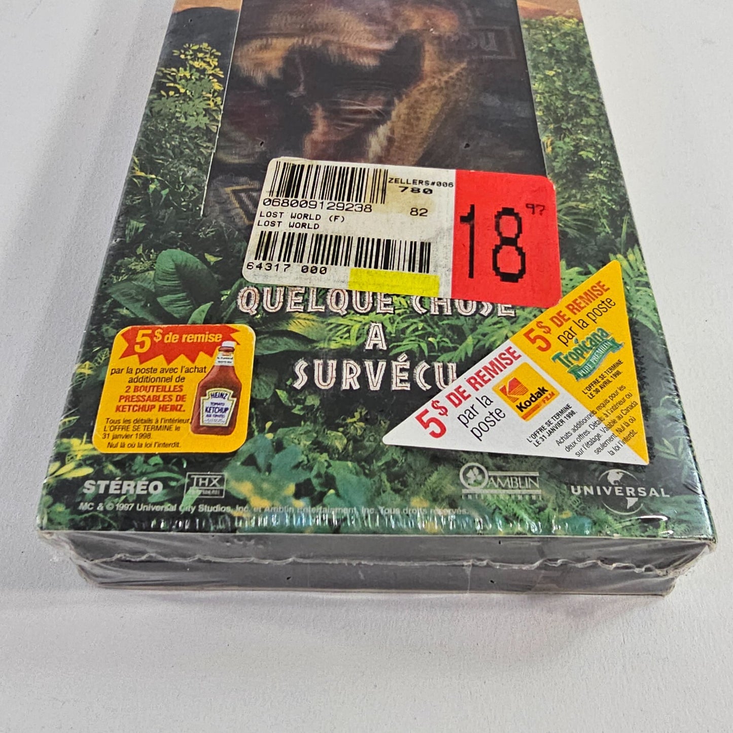 Le Monde Perdu: Jurassic Park (VHS, 1997) Lenticular Cover - New, Sealed