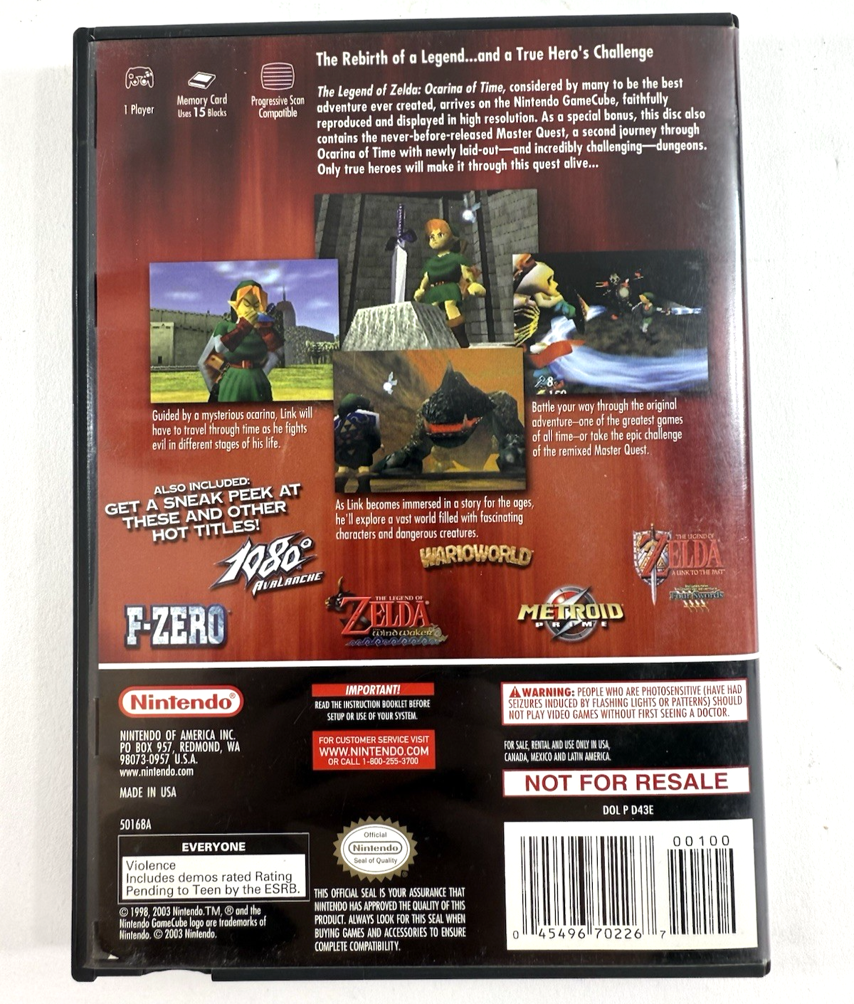 The Legend of Zelda: Ocarina of Time/Master Quest (Nintendo GameCube, 2003) CIB