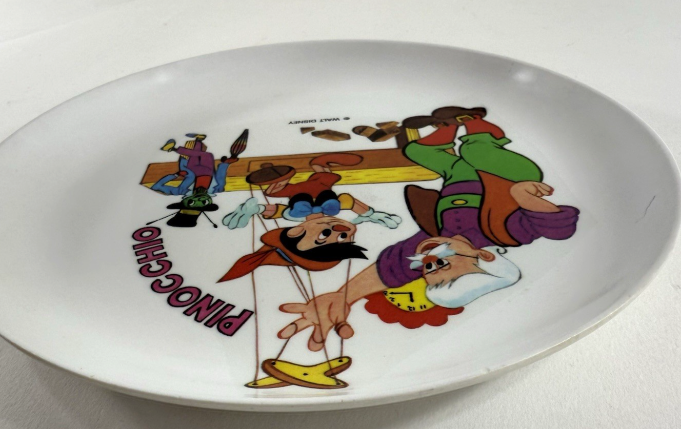 Melabel/Palphot 70s-80s Walt Disney Licensed Pinocchio 7.5" Melamine Plate